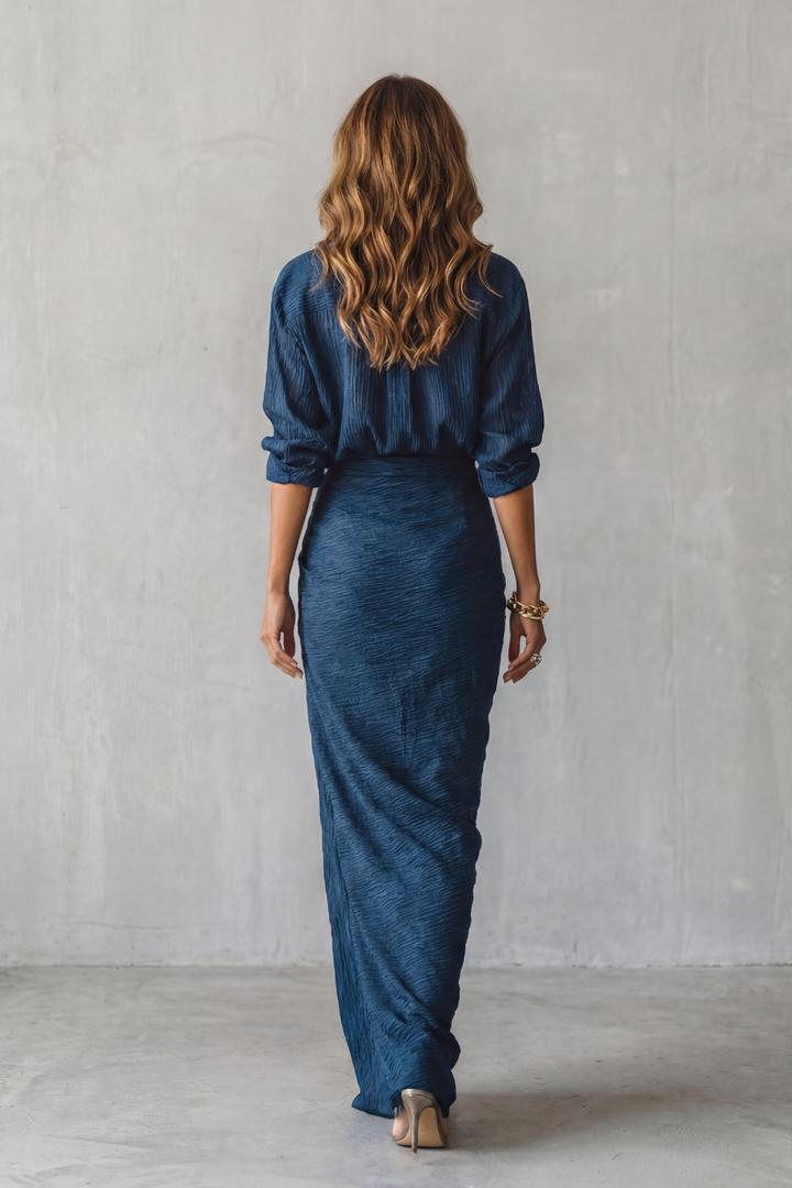 Azelline – Pleated texture elegance – Two-piece set