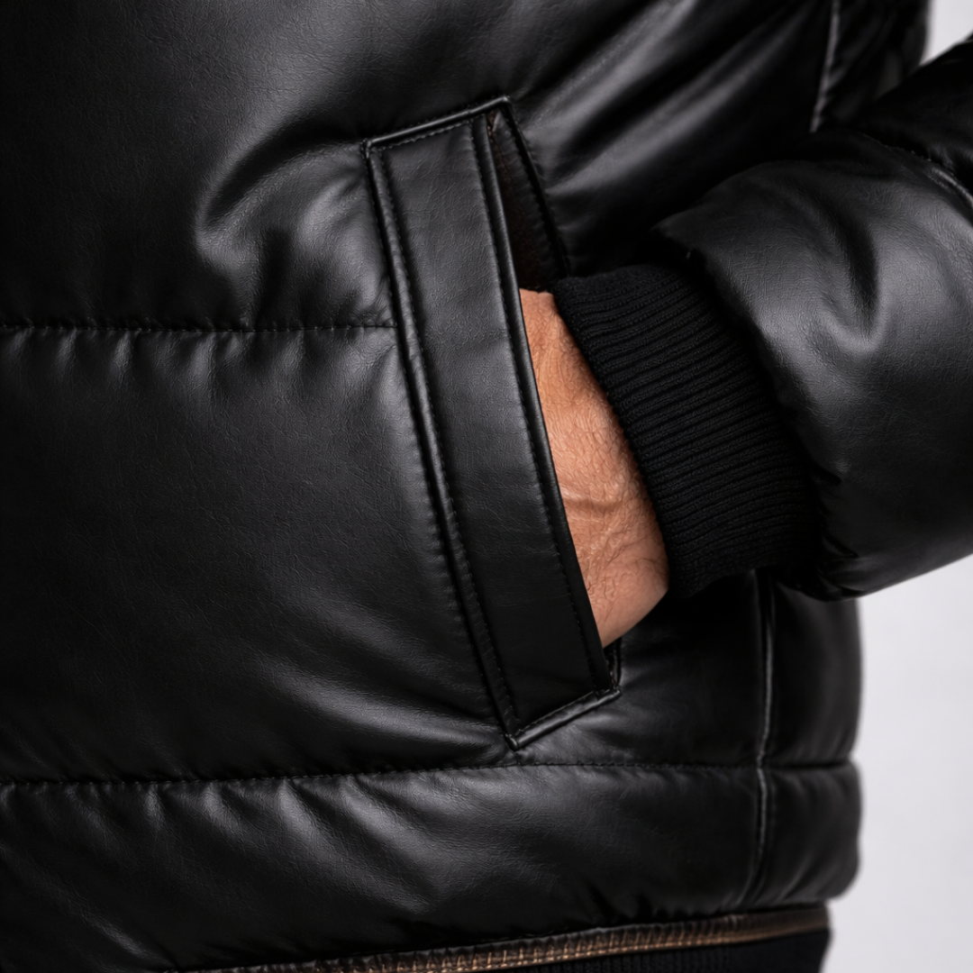 BLACKRIDGE™ | Luxe Eco-Leather City Puffer
