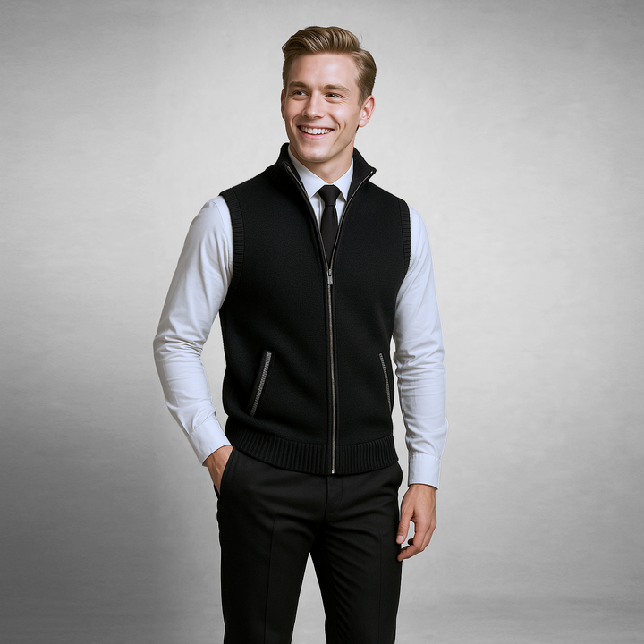 BRAD FULL ZIP SWEATER VEST | MODERN ELEGANCE FOR DAILY WEAR