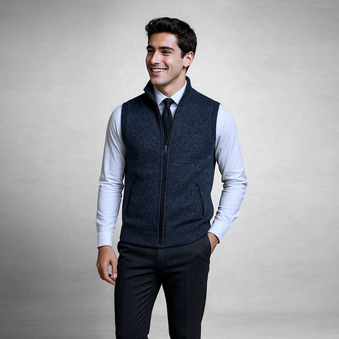 BRAD FULL ZIP SWEATER VEST | MODERN ELEGANCE FOR DAILY WEAR