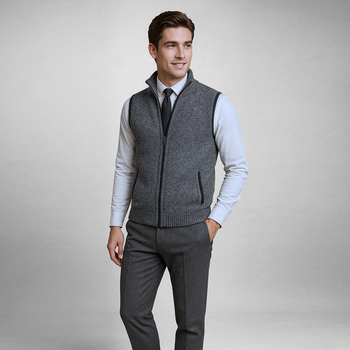 BRAD FULL ZIP SWEATER VEST | MODERN ELEGANCE FOR DAILY WEAR