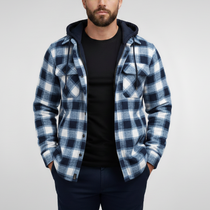 LANDON PLAID HOODED SHIRT JACKET | TIMELESS COMFORT FOR DAILY WEAR