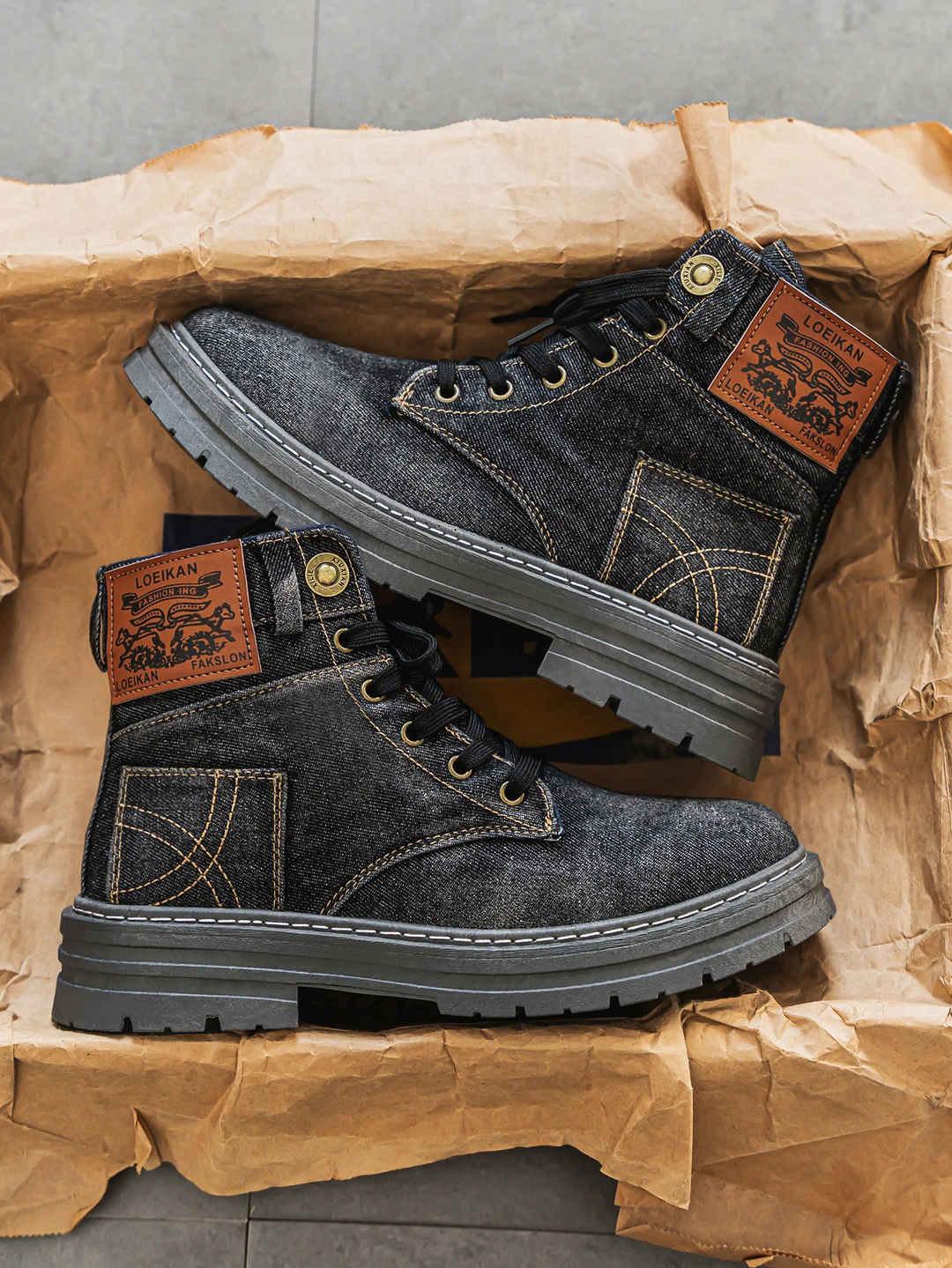 HUGH DENIM HIGH TOP BOOTS | STRONG EVERYDAY CONSTRUCTION