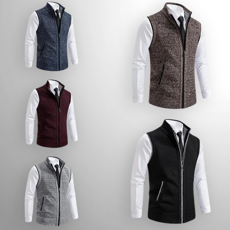 BRAD FULL ZIP SWEATER VEST | MODERN ELEGANCE FOR DAILY WEAR